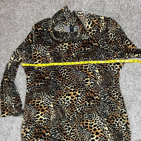 First Lady Jackie And Julian Maxi Dress 2XL Cheetah Mock Neck Mermaid 60s 70s - Picture 12 of 16